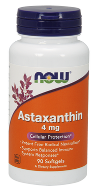 NOW Astaxanthin 4 mg, 90 Softgels | NutriFarm.ca