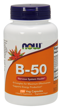 NOW Vitamin B-50, 250 Capsules | NutriFarm.ca