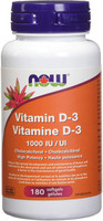 NOW Vitamin D-3 1000 IU, 180 Softgels | NutriFarm.ca