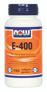 NOW E-400 IU Mixed Tocopherols, 100 Softgels | NutriFarm.ca