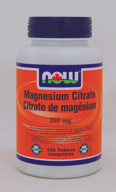 NOW Magnesium Citrate 200 mg, 100 Tablets | NutriFarm.ca