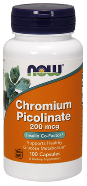 NOW Chromium Picolinate 200 mcg, 100 Capsules | NutriFarm.ca