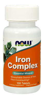 NOW Iron Complex, 100 Tablets | NutriFarm.ca