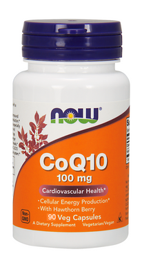 NOW CoQ10 100 mg with Hawthorn, 90 Vegetable Capsules | NutriFarm.ca