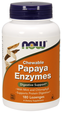 NOW Papaya Enzyme Chewable, 180 Lozenges | NutriFarm.ca