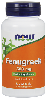 NOW Fenugreek 500 mg, 100 Capsules | NutriFarm.ca