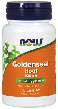 NOW Goldenseal Root 500 mg, 50 Capsules | NutriFarm.ca