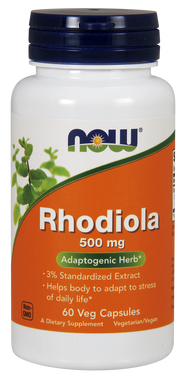NOW Rhodiola 500 mg, 60 Vegetable Capsules | Nutrifarm.ca