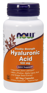 NOW Hyaluronic Acid 100 mg, 60 Vegetable Capsules | NutriFarm.ca
