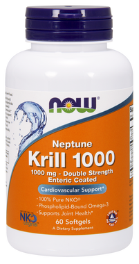 NOW Neptune Krill Oil 1000 mg, 60 Softgels | NutriFarm.ca 