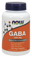 NOW GABA 500 mg with Vitamin B-6,  100 Vegetable Capsules | NutriFarm.ca