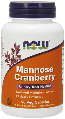 NOW Mannose Cranberry, 90 Vegetable Capsules | NutriFarm.ca