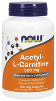 NOW Acetyl L-Carnitine 500 mg, 100 Vegetable Capsules | NutriFarm.ca