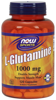 NOW L-Glutamine 1000 m, 120 Capsules | NutriFarm.ca