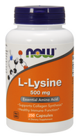 NOW Lysine 500 mg, 250 Capsules | NutriFarm.ca