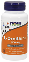 NOW L-Ornithine 500 mg, 60 Vegetable Capsules | NutriFarm.ca