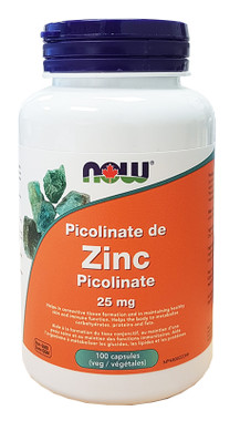 NOW Zinc Picolinate 25 mg, 100 Capsules | NutriFarm.ca