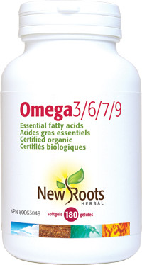 New Roots Omega 3/6/7/9, 180 Softgels | NutriFarm.ca