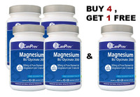 CanPrev Magnesium BisGlycinate 200 Gentle, Buy 4, Get 1 FREE !!120 Free VCaps | NutriFarm.ca