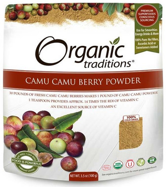Organic Traditions Camu Powder, 100 g | NutriFarm.ca