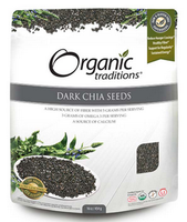 Organic Traditions Dark Chia Seeds, 454 g | NutriFarm.ca