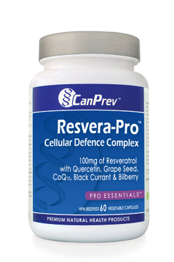 CanPrev Resvera-Pro Cellular Defence Complex 100 mg, 60 Vegetable Capsules | NutriFarm.ca