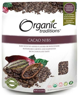 Organic Tradition Cacao Nibs, 454 g | NutriFarm.ca