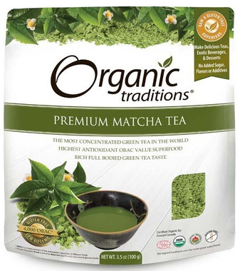 Organic Traditions Premium Matcha Tea, 100 g | NutriFarm.ca