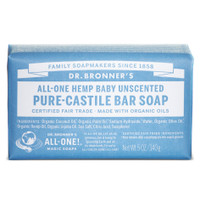 Dr. Bronner's Organic Baby Unscented Bar Soap, 140 g | NutriFarm.ca