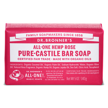 Dr. Bronner's Organic Rose Bar Soap, 140 g | NutriFarm.ca