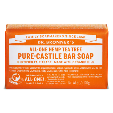 Dr. Bronner's Organic Tea Tree Bar Soap, 140 g | NutriFarm.ca