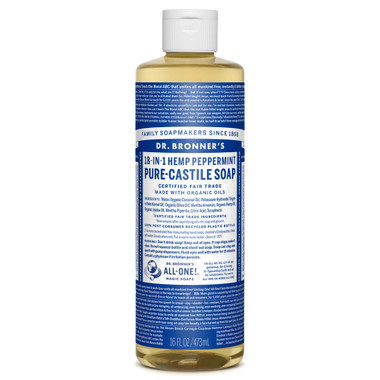 Dr. Bronner's Organic Peppermint Oil  Pure Castile Liquid Soap, 472 ml | NutriFarm.ca