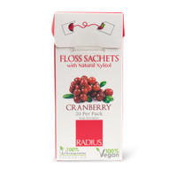 Radius Floss Sachets with Natural Xylitol (Cranberry), 20 per pack | NutriFarm.ca