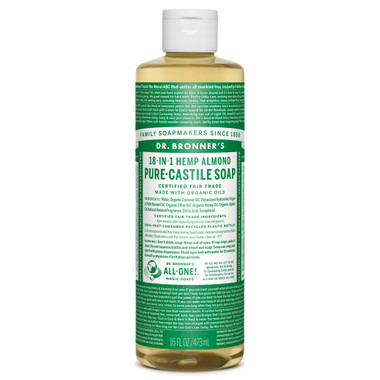 Dr. Bronner's Organic Almond Oil Pure Castile Liquid Soap, 472 ml | NutriFarm.ca