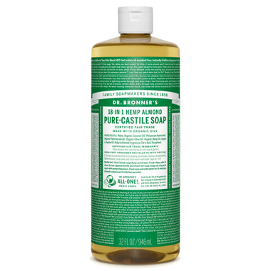 Dr. Bronner's Organic Almond Oil Pure Castile Liquid Soap, 946 ml | NutriFarm.ca