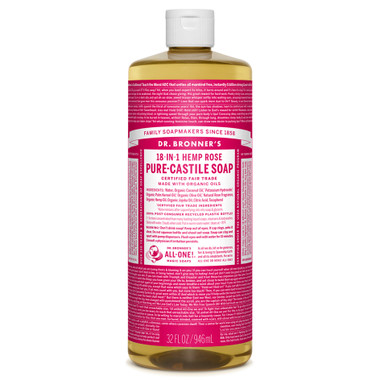 Dr. Bronner's Organic Rose Oil Castile Liquid Soap, 946 ml | NutriFarm.ca