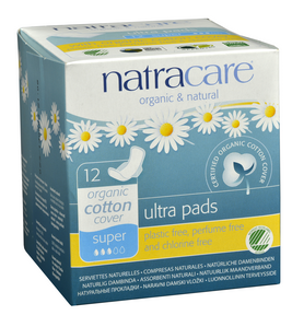 Natracare Ultra Pads with Wings Super, 12 pads | NutriFarm.ca