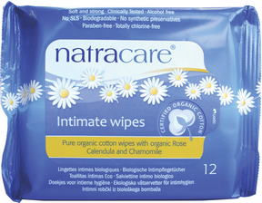 Natracare Organic Cotton Intimate Wipes, 12 wipes | NutriFarm.ca