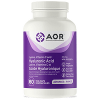 AOR Lysine, Vitamin C & Hyaluronic Acid, 60 Vegetable Capsules | NutriFarm.ca
