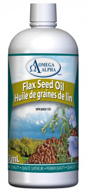 Omega Alpha Flax Seed Oil, 500 ml | NutriFarm.ca