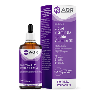 AOR Vitamin D3 Liquid (Adult), 100 ml | NutriFarm.ca