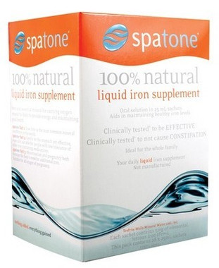 SpaTone 100% Natural Iron Supplement, 28 sachets | NutriFarm.ca