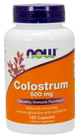 NOW Colostrum 500 mg, 120 Vegetable Capsules | NutriFarm.ca