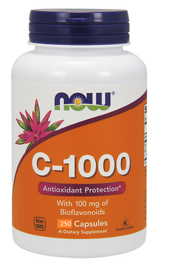 NOW C-1000 with 100 mg Bioflavonoids, 250 Vegetable Capsules | NutriFarm.ca