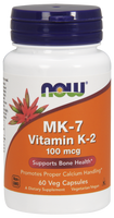 NOW MK-7 Vitamin K-2 100 mcg, 60 Vegetable Capsules | NutriFarm.ca