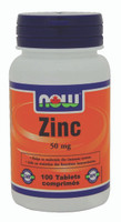 NOW Zinc 50 mg, 100 Tablets | NutriFarm.ca