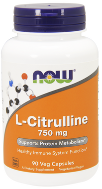 NOW L-Citrulline 750 mg, 90 Vegetable Capsules | NutriFarm.ca