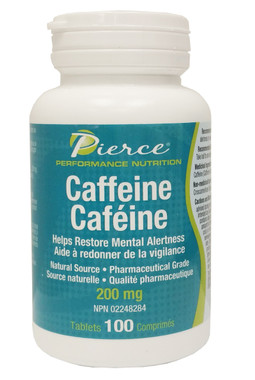 Pierce Performance Nutrition Caffeine 200 mg, 100 Tablets | NutriFarm.ca