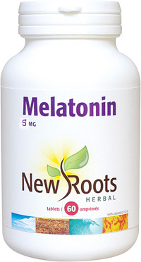 New Roots Melatonin 5 mg, 60 Vegetable Capsules | NutriFarm.ca