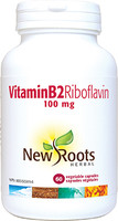 New Roots Vitamin B Riboflavin 100 mg, 60 Vegetable Capsules | NutriFarm.ca